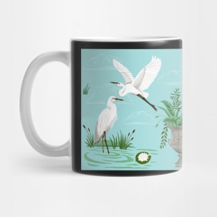 E is for Egret—blue Mug